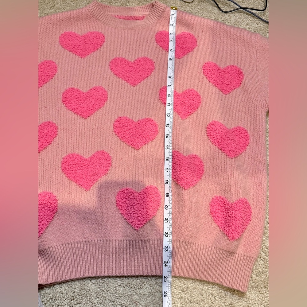 Pink Heart Pattern Sweater - Picture 12 of 12